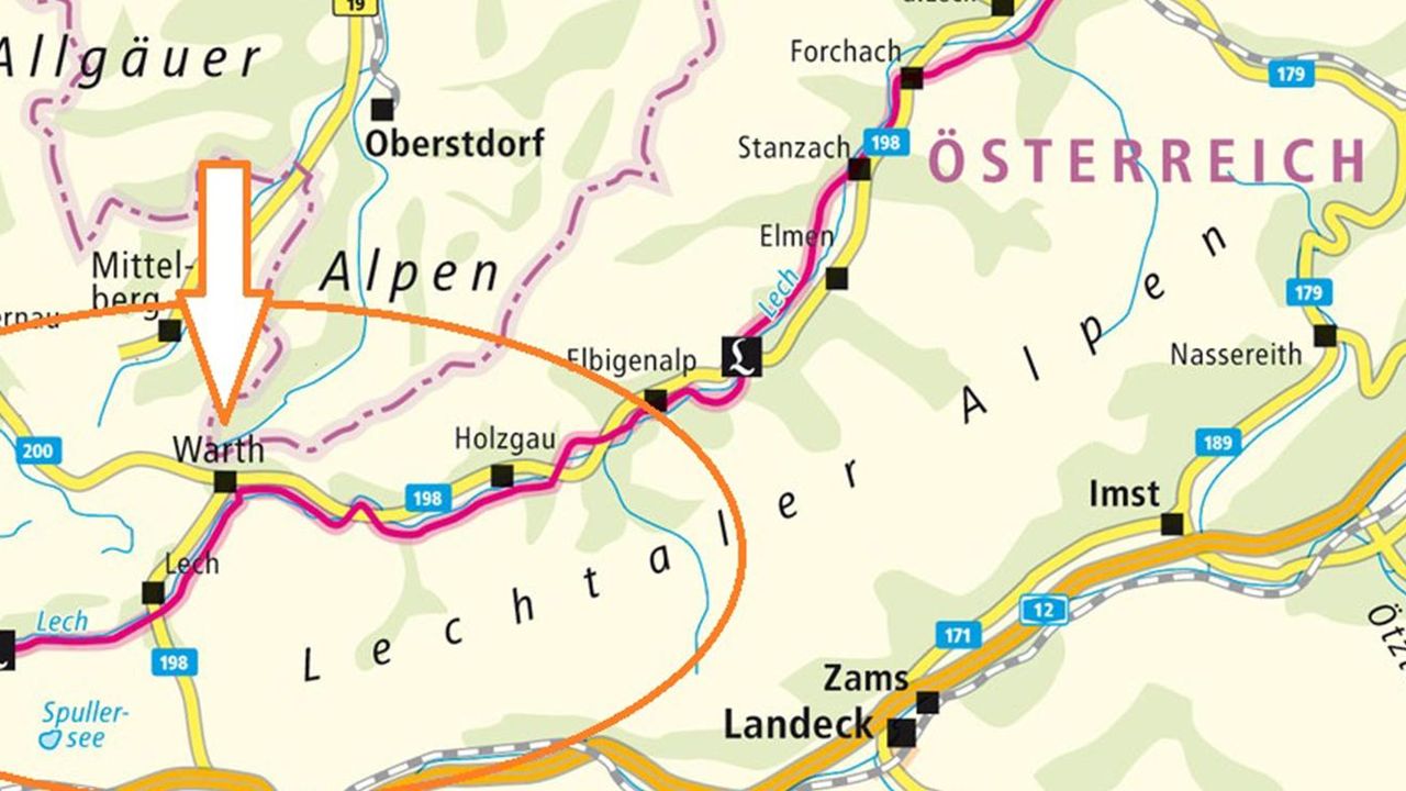 Warth eignet sich perfekt für 3-4 Lechweg Etappen Warth eignet sich perfekt für 3-4 Lechweg Etappen